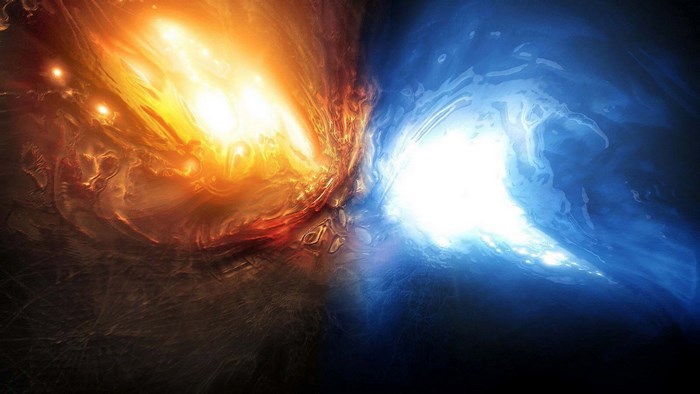 Abstract Fire and Ice Swirl