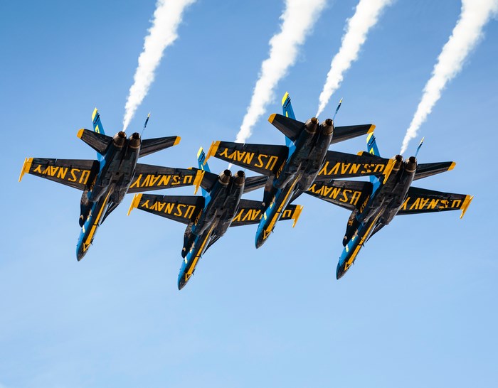 US Navy Blue Angels formation flying