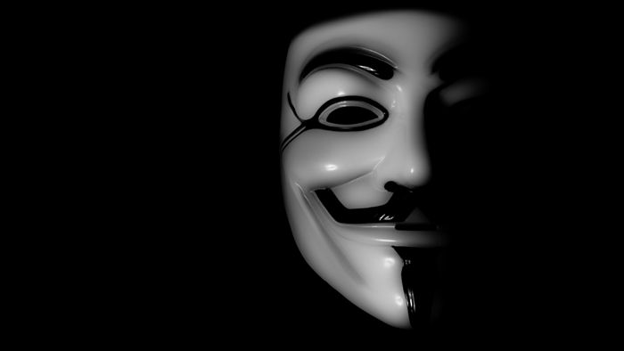 Anonymous mask in darkness