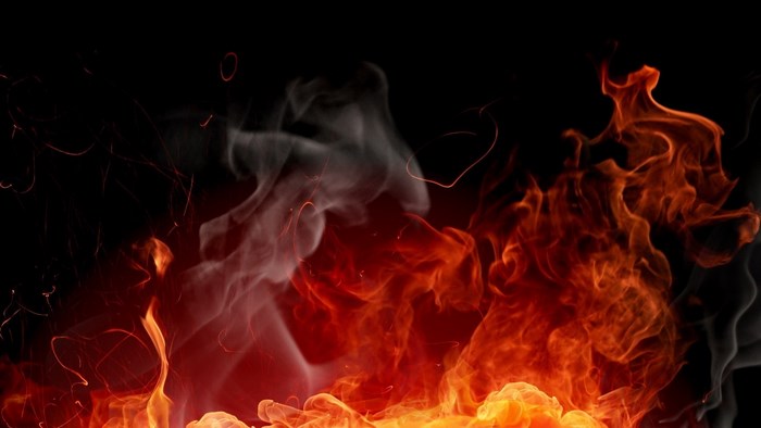 Fire and smoke with sparks