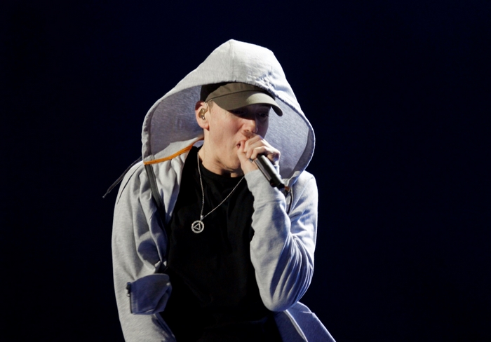 Eminem performing on stage