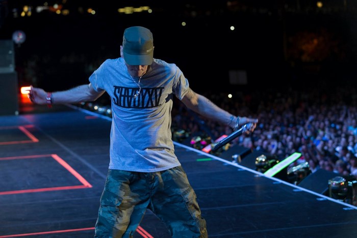 Eminem performing on stage