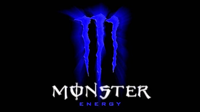 Monster Energy logo with blue glow