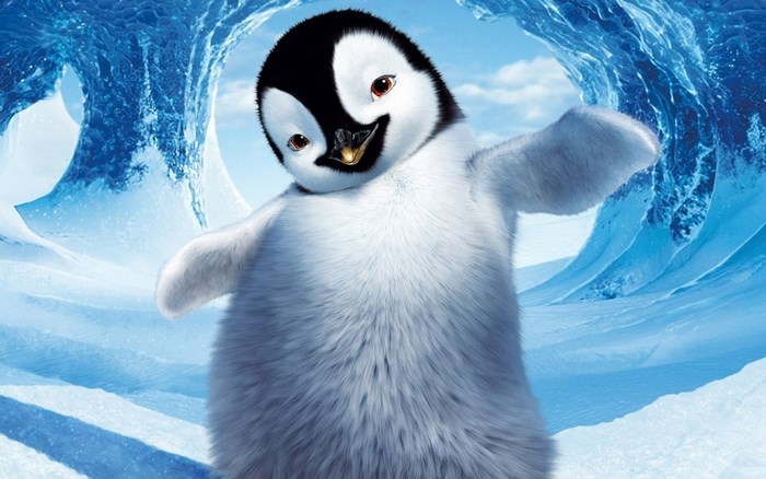 Happy Feet Penguin in Ice Cave