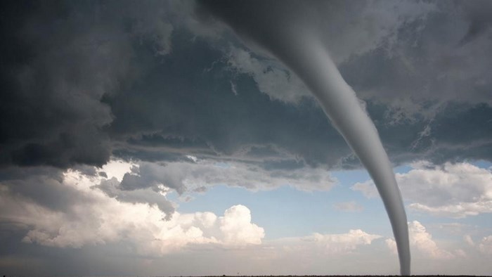 Tornado in a stormy sky