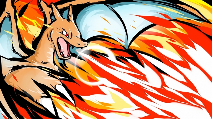 Charizard breathing fire