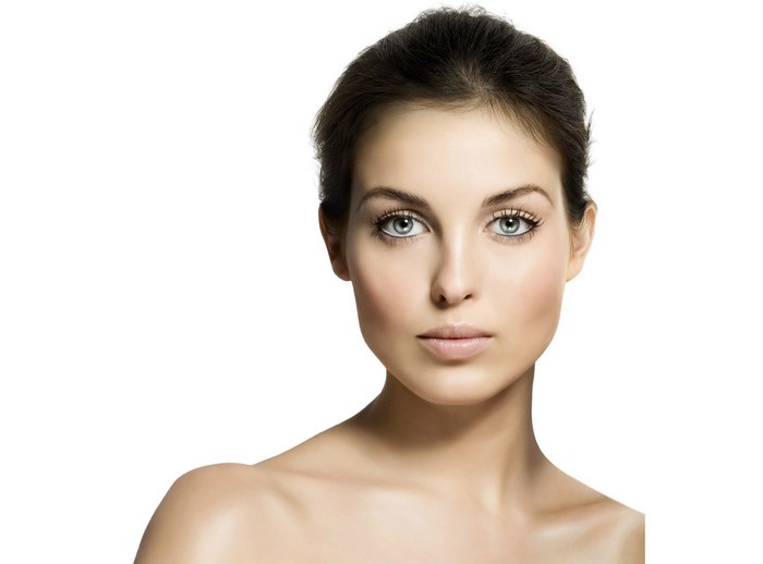 Woman's Face with Green Eyes