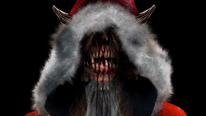 Krampus the Christmas Devil in Red Hood
