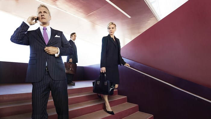Better Call Saul characters on stairs