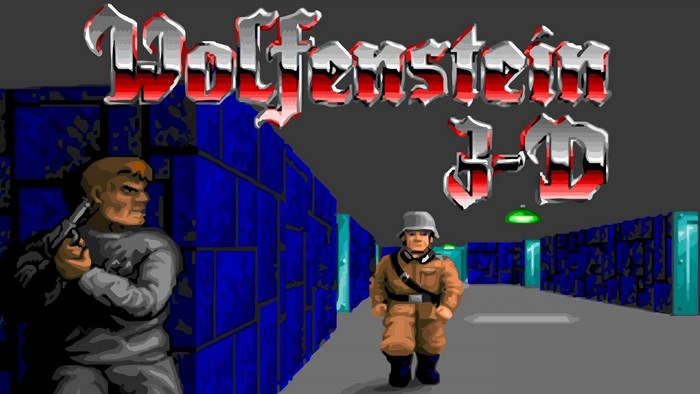 Wolfenstein 3-D title screen with characters