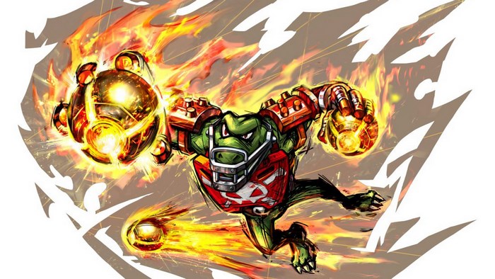 Mario Strikers Charged: Bowser with fiery fists