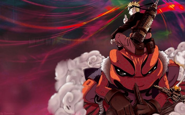 Naruto Uzumaki riding Gamabunta from Naruto