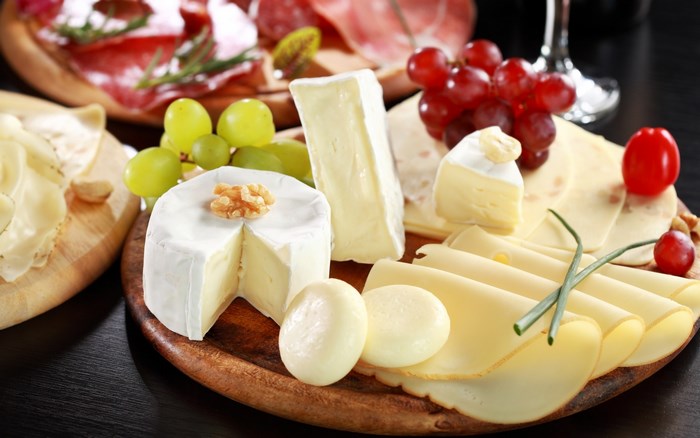 Assorted Gourmet Cheese and Fresh Grapes