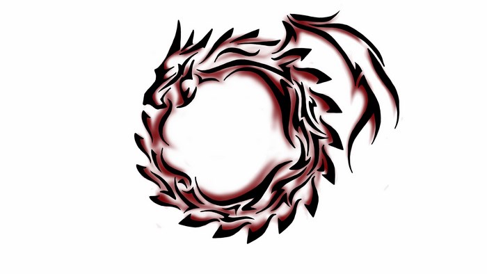 Tribal Ouroboros Dragon Tattoo Design