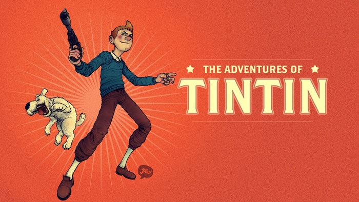 The Adventures of Tintin characters with gun