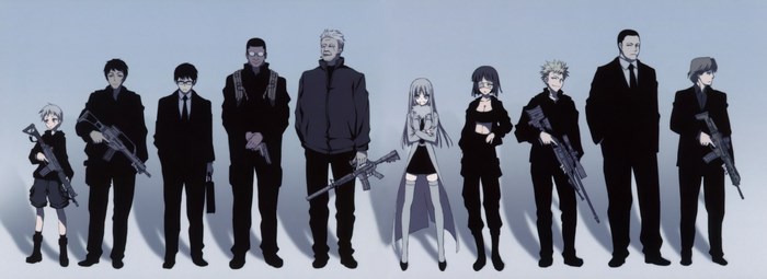 Jormungand characters with weapons