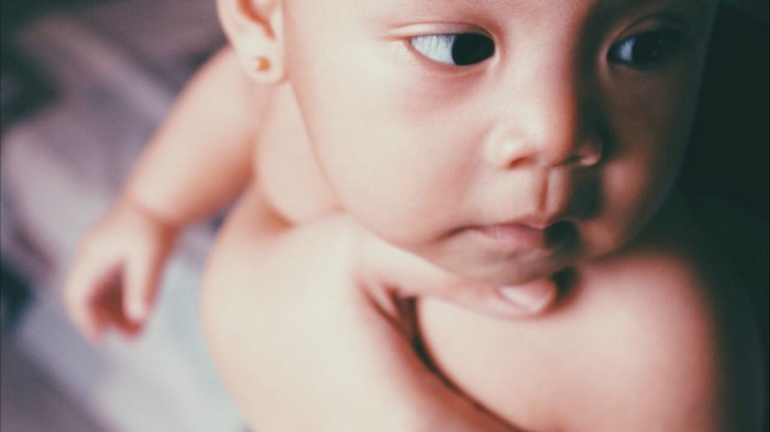 Close up portrait of a baby's face