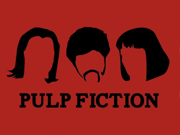 Pulp Fiction movie poster with silhouettes