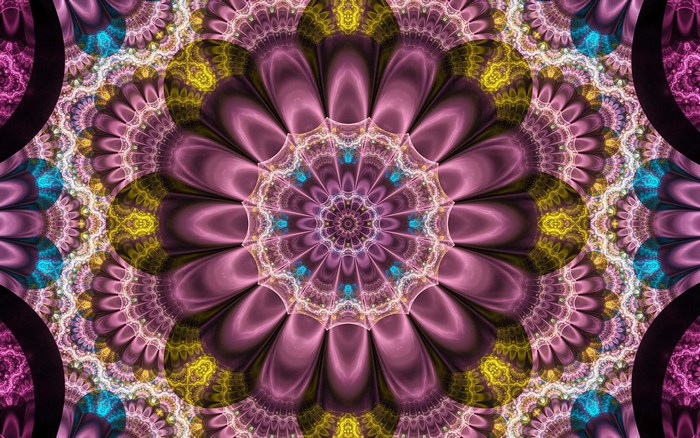Intricate Purple and Yellow Fractal Design