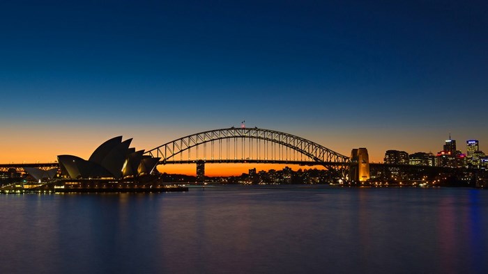 Sydney Opera House and Harbour Bridge at Dusk