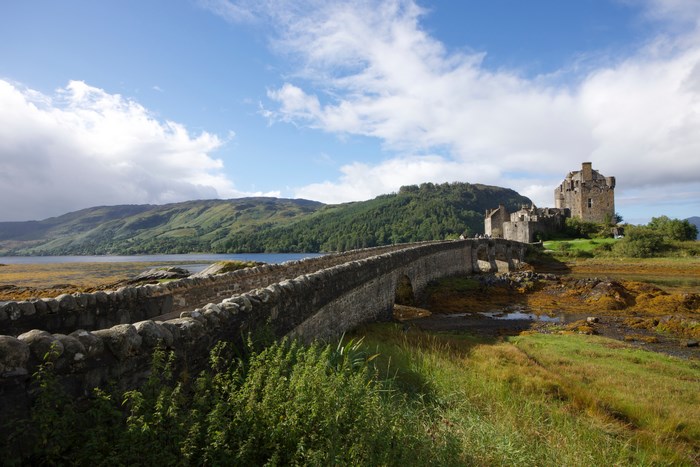 Eilean Donan Castle and Stone Bridge in Scotland