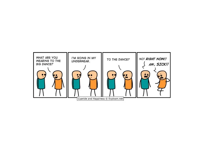 Cyanide and Happiness comic about a dance