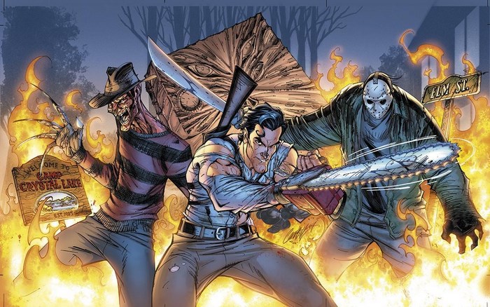 Freddy Krueger, Jason Voorhees, and Ash Williams