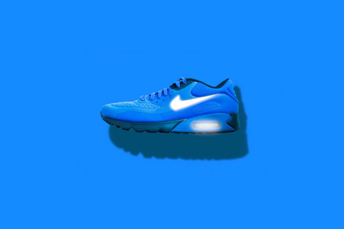 Blue Nike Air Max Sneaker with Glowing Accents