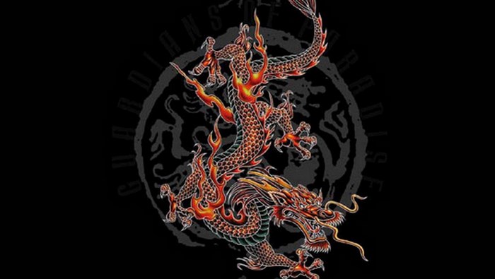 Fiery Chinese Dragon Illustration