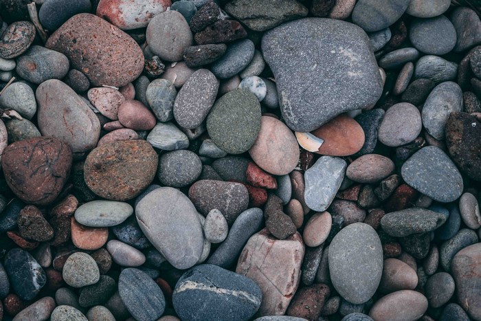Pebble and stone texture on a beach