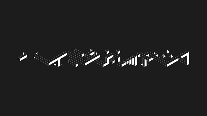 Abstract geometric design with white lines on black background