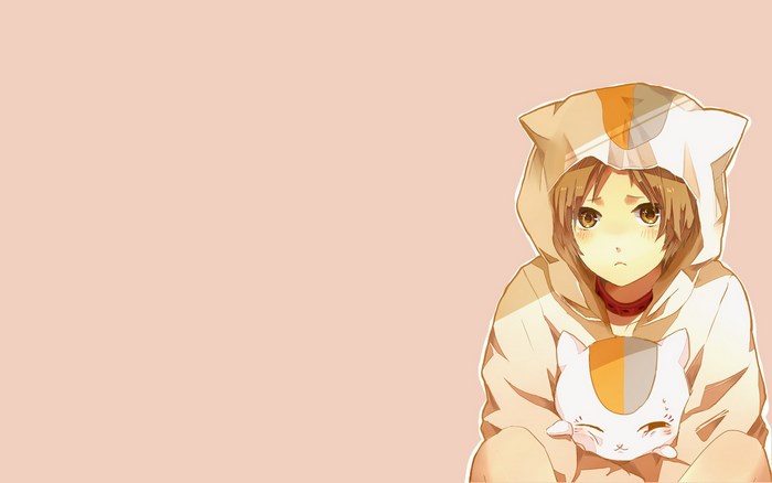 Natsume Yuujinchou anime character in cat pajamas