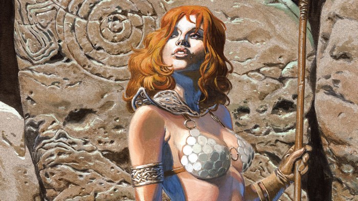 Red Sonja with a Staff