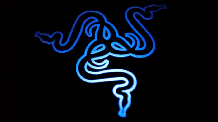 Razer logo neon blue