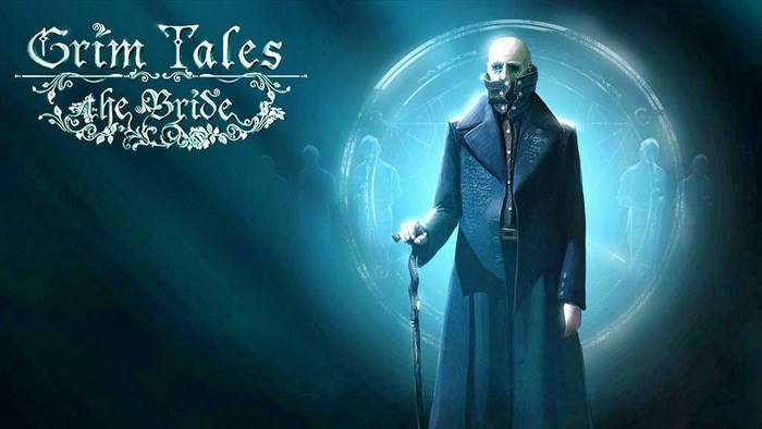 Grim Tales: The Bride game title with a man in a coat