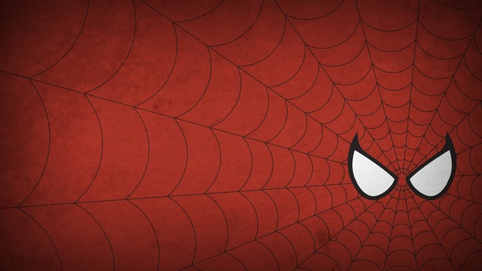 Spider-Man's Mask on Red Spiderweb