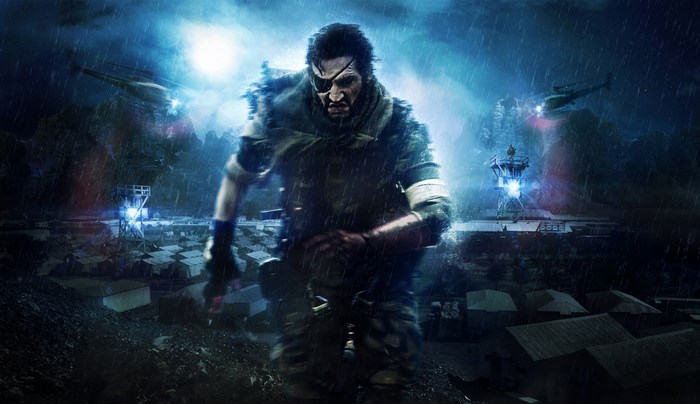 Big Boss from Metal Gear Solid V Ground Zeroes in rain
