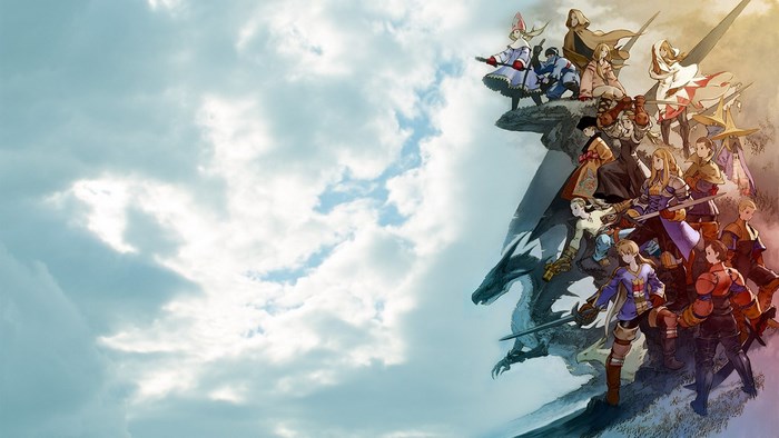 Final Fantasy Tactics characters and dragon