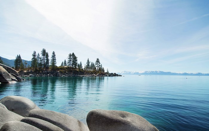 Lake with Trees and Mountains