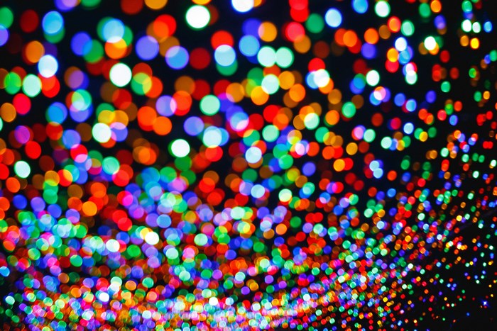 Colorful festive blurred lights in bokeh effect