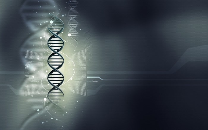 DNA structure with scientific data
