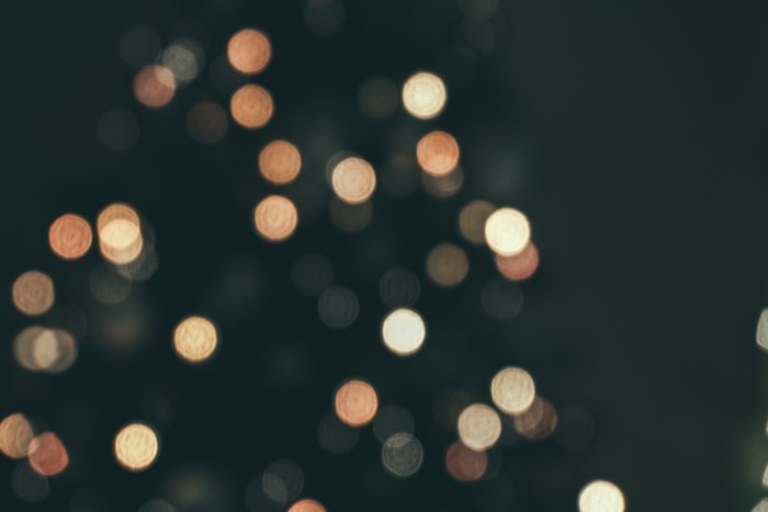 Bokeh Christmas Lights on a Dark Background