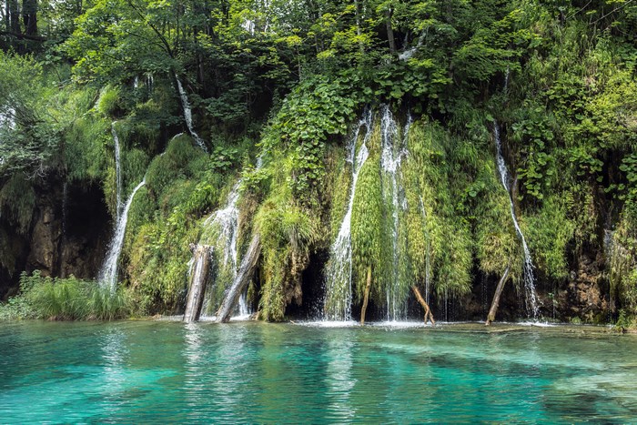 Plitvice Lakes National Park waterfalls and turquoise water
