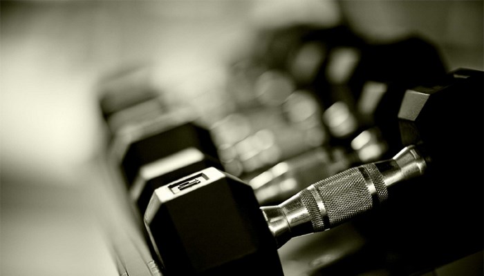 Dumbbells on a Rack