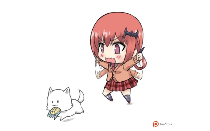 Satanichia Kurumizawa McDowell and dog from Gabriel Dropout