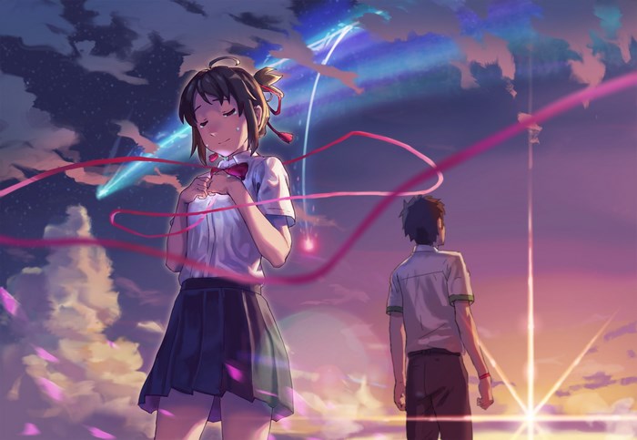 Mitsuha Miyamizu and Taki Tachibana from Your Name