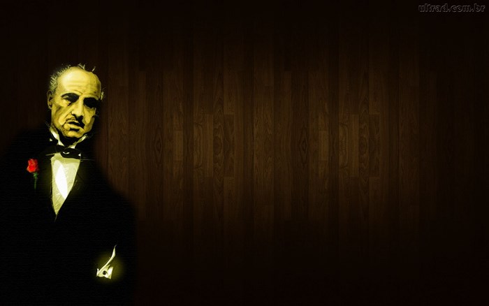 The Godfather with Rose on Black Background