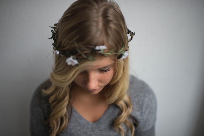 Woman with Flower Crown at Russell Industrial Center