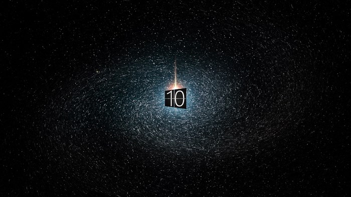 Windows 10 logo in starry galaxy