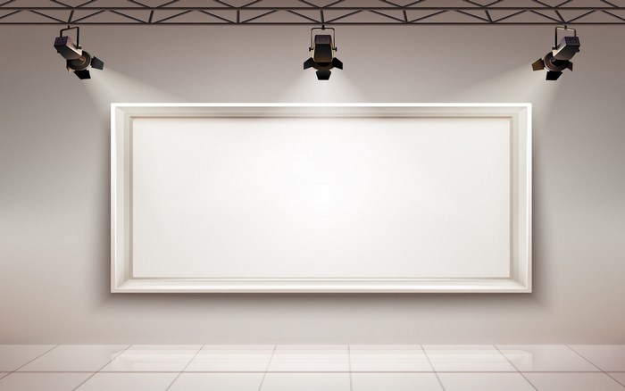 Gallery with spotlights